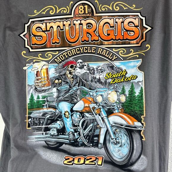 Gildan Other - Sturgis Motorcycle Rally Tee Shirt 2021 South Dakota Gray Size XL